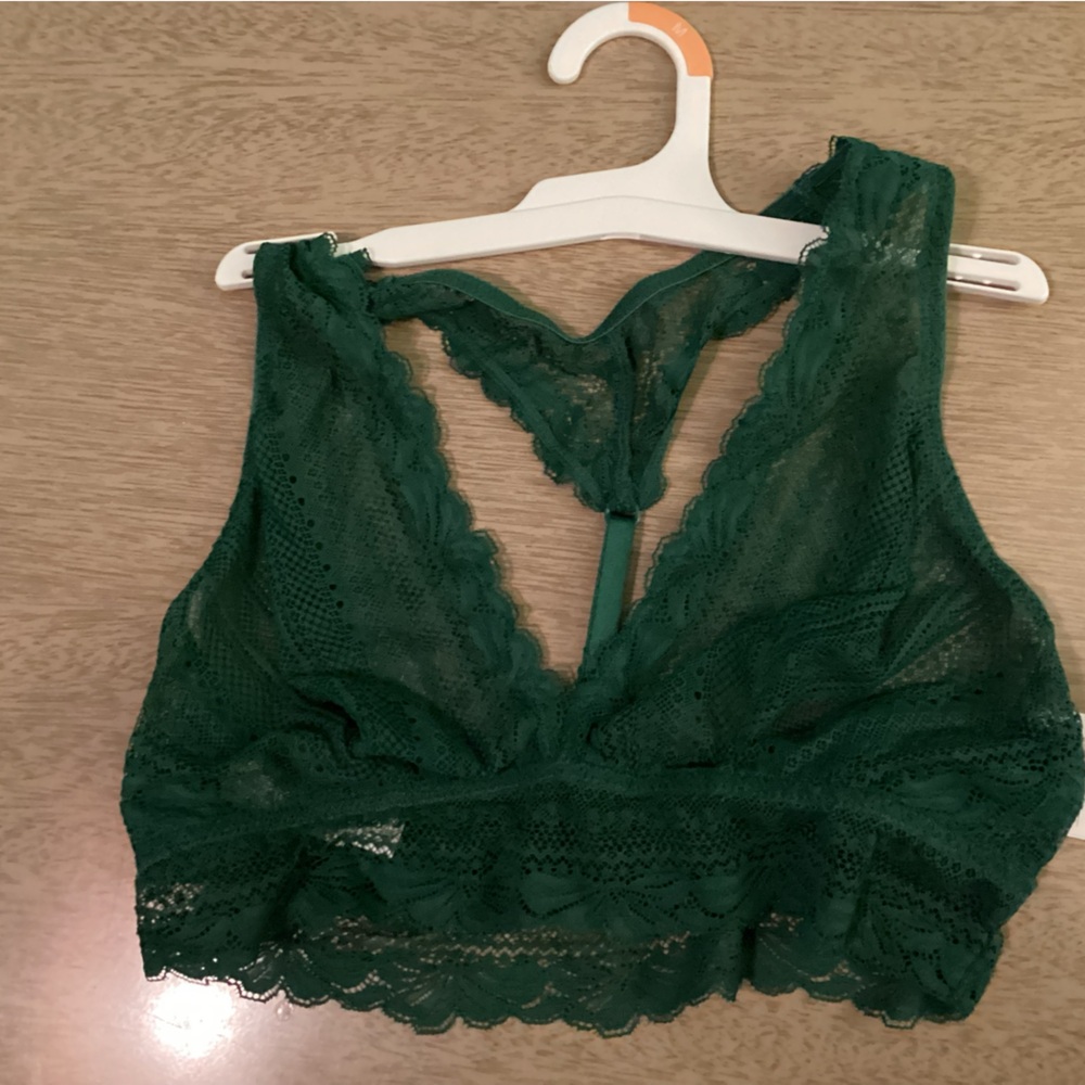 Auden NWT Unlined Racerback Green Bralette Size Medium - Picture 3 of 8